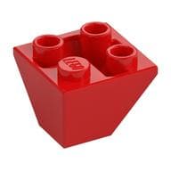 Brick Sloped Inverted 45° 2 x 2 Double Convex em Vermelho