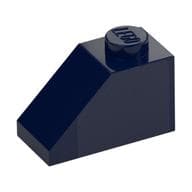 Brick Sloped 45° 2 x 1 with Bottom Pin em Azul escuro