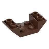 Brick Sloped Inverted 45° 4 x 2 Double with 2 x 2 Recessed em Marrom