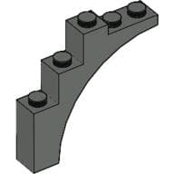 Brick Arch 1 x 5 x 4 [Continuous Bow] em Cinza escuro