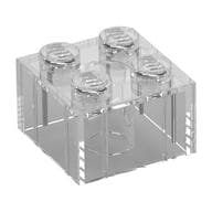 Brick 2 x 2 without Inside Ridges em Transparente