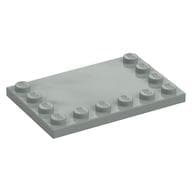 Plate Special 4 x 6, Studs on 3 Edges em Cinza claro