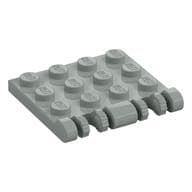 Hinge Plate 3 x 4 Locking Dual 2 Finger, 9 Teeth em Cinza claro