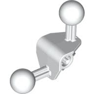 Large Figure Skeletal, Limb, Angular 90°, 4 x 4 x 2 with 2 Ball Joints, and Axle Hole em Branco