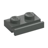 Plate Special 1 x 2 with Door Rail em Cinza escuro