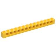 Technic Brick 1 x 14 [13 Pin Holes] em Amarelo