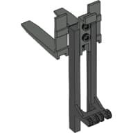 Forklift Mast and Carriage, Wide 1 x 2 Hinge Plate Locking and Dark Gray Wide Forks Reinforced [Complete Assembly]