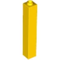 Brick 1 x 1 x 5 with Blocked Open or Hollow Stud em Amarelo