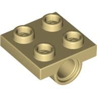 Plate Special 2 x 2 with 1 Pin Hole [Split Underside Ribs] em Bege