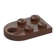 Plate Special 3 x 2 with Rounded End, Hole em Marrom