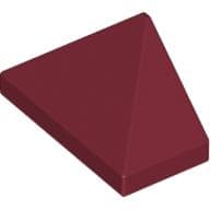Brick Sloped 45° 2 x 1 Triple with Ovoid Bottom Pin em Vermelho escuro