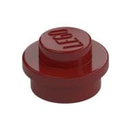 Plate Round 1 x 1 with Solid Stud em Vermelho escuro
