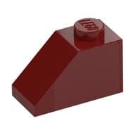 Brick Sloped 45° 2 x 1 with Bottom Pin em Vermelho escuro
