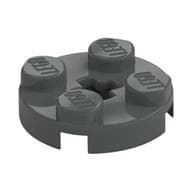 Plate Round 2 x 2 with Axle Hole Type 1 (+ Opening) em Cinza azulado escuro