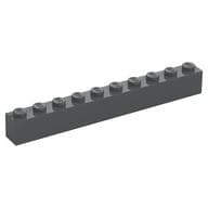 Brick 1 x 10 em Cinza azulado escuro
