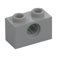 Technic Brick 1 x 2 [1 Pin Hole] em Cinza azulado claro