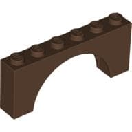 Brick Arch 1 x 6 x 2 - Thick Top with Reinforced Underside em Marrom