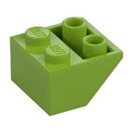 Brick Sloped Inverted 45° 2 x 2 [Ovoid Bottom Pin, Bar-sized Stud Holes] em Verde-limão