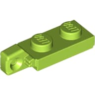 Hinge Plate 1 x 2 Locking with 1 Finger On End, with Groove em Verde-limão