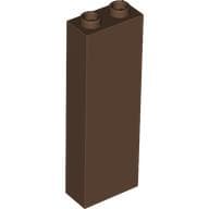 Brick 1 x 2 x 5 with Blocked Open Studs and Bottom Stud Holder with Asymmetric Ridges em Marrom