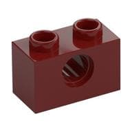 Technic Brick 1 x 2 [1 Pin Hole] em Vermelho escuro