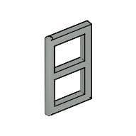 Window 1 x 2 x 3 Pane em Cinza claro