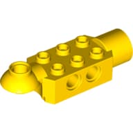 Technic Brick Special 2 x 3 with Pin Holes, Rotation Joint Ball Half [Horizontal Top], Rotation Joint Socket em Amarelo