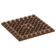 Plate Special 8 x 8 with Grille [Hole in Center] em Marrom avermelhado
