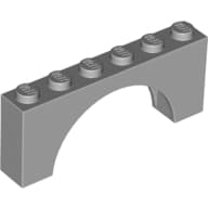 Brick Arch 1 x 6 x 2 - Thick Top with Reinforced Underside em Cinza azulado claro