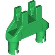 Technic Pin Double Triangle 1 x 3 with 2 Clips Completely Round Pinholes em Verde