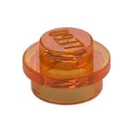 Plate Round 1 x 1 with Solid Stud em Laranja translúcido