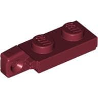Hinge Plate 1 x 2 Locking with 1 Finger On End, with Groove em Vermelho escuro