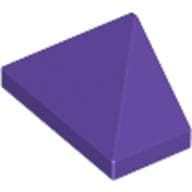 Brick Sloped 45° 2 x 1 Triple with Ovoid Bottom Pin em Roxo escuro