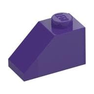 Brick Sloped 45° 2 x 1 with Bottom Pin em Roxo escuro