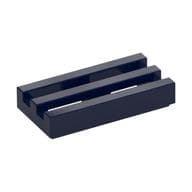 Tile Special 1 x 2 Grille with Bottom Groove em Azul escuro