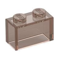 Brick 1 x 2 without Bottom Tube em Marrom translúcido