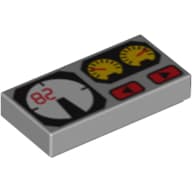 Tile 1 x 2 with Red 82, Yellow and White Gauges Print