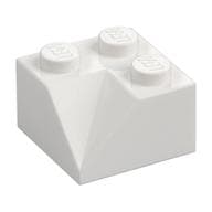 Brick Sloped 45° 2 x 2 Double Concave em Branco