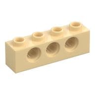 Technic Brick 1 x 4 [3 Pin Holes] em Bege