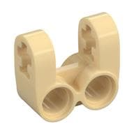 Technic Axle and Pin Connector Perpendicular Double Split em Bege