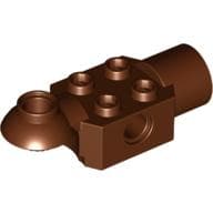 Technic Brick Special 2 x 2 with Pin Hole, Rotation Joint Ball Half [Horizontal Top], Rotation Joint Socket em Marrom avermelhado