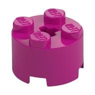 Brick Round 2 x 2 with Axle Hole em Magenta