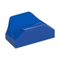 Brick Wedged, Curved 1 x 2 x 2/3 No Studs, Wing End em Azul