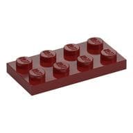 Plate 2 x 4 em Vermelho escuro