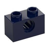 Technic Brick 1 x 2 [1 Pin Hole] em Azul escuro