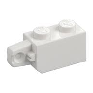 Hinge Brick 1 x 2 Locking with 1 Finger Vertical End em Branco