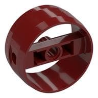 Technic Cylinder 4 x 4 with Pin Holes and Centre Bar, Closed Sides on Bar em Vermelho escuro