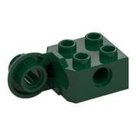 Technic Brick Special 2 x 2 with Pin Hole, Rotation Joint Ball Half [Vertical Side] em Verde escuro