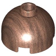 Brick Round 2 x 2 Dome Top, Blocked Open Stud, Bottom Axle Holder em Cobre