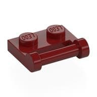 Plate Special 1 x 2 [Side Handle Closed Ends] em Vermelho escuro